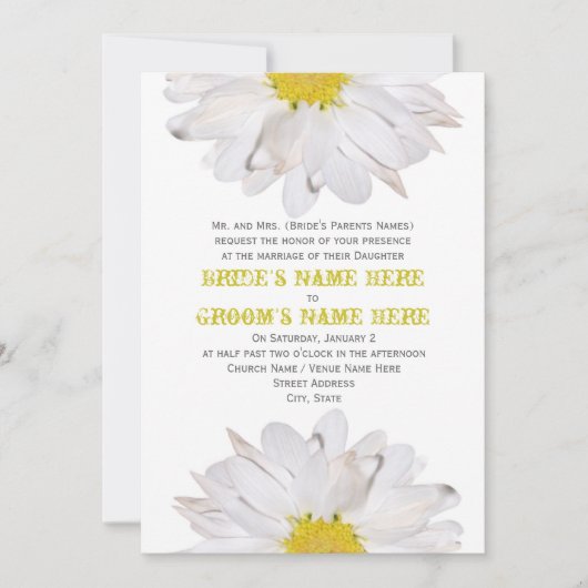 デイジーの結婚式招待状-花嫁の親からの… 招待状 (正面)
