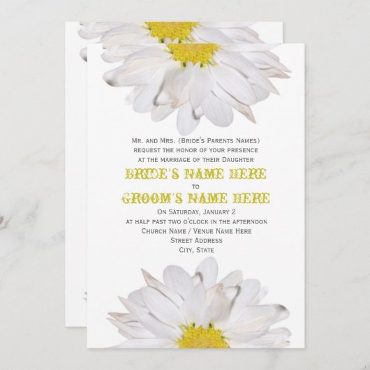 デイジーの結婚式招待状-花嫁の親からの… 招待状 (正面/裏面)