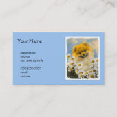 デイジーの絵を描くことのポメラニア犬-元の犬の芸術 名刺 (正面)