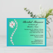 デイジーの緑の背景ブライダルシャワー 招待状 (スタンド正面)
