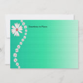 デイジーの緑の背景ブライダルシャワー 招待状 (裏面)