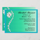 デイジーの緑の背景ブライダルシャワー 招待状 (正面/裏面)