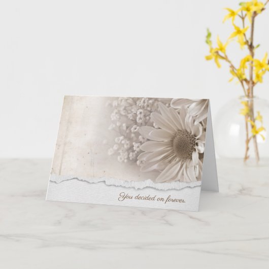 デイジーの縁の破れた縁ど花束 カード (黄色い花)