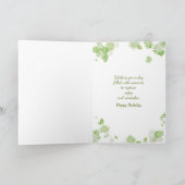 デイジーの背景が付いている誕生日の写真 カード (内部)