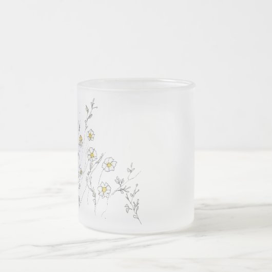 デイジーの色 – ホワイトウォーター色ダージー フロストグラスマグカップ (中央)