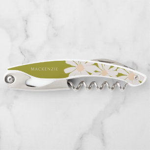 デイジーの花あなたの名前を追加パーソナライズされた ソムリエナイフ