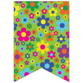 デイジーの花かわいいカラフル1歳の誕生日パーティー バンティングフラッグ (第1の旗)