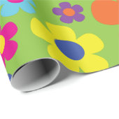 デイジーの花かわいいカラフル1歳の誕生日パーティー ラッピングペーパー (ロールコーナー)