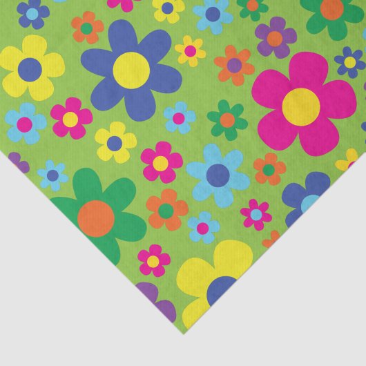 デイジーの花かわいいカラフル1歳の誕生日パーティー 薄葉紙 (詳細)