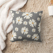 デイジーの花が灰色 クッション (ブランケット)