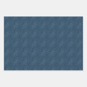 デイジーの花が青い自然アートパターン ラッピングペーパーシート (正面)