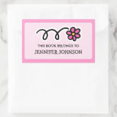 デイジーの花この本はステッカーラベルに属している 長方形シール (バッグ)