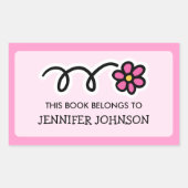 デイジーの花この本はステッカーラベルに属している 長方形シール (正面)