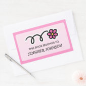 デイジーの花この本はステッカーラベルに属している 長方形シール (封筒)