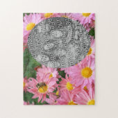 デイジーの花とのまわりにフレーム写真を追加 ジグソーパズル (縦)