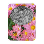 デイジーの花とのまわりにフレーム写真を追加 マグネット (縦)