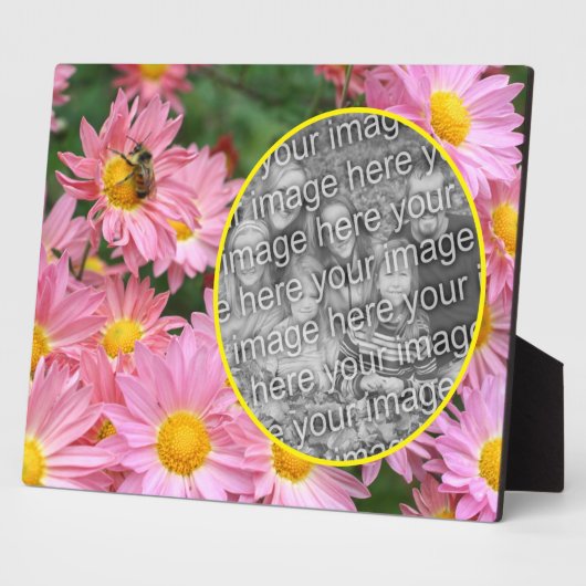 デイジーの花とのまわりに自分の写真を追加 フォトプラーク (側面)