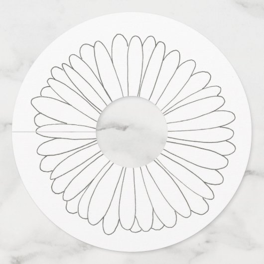 デイジーの花と庭のデザイン デイジー ガーデンパーティー フラワーデザイン ワイングラスタグ (正面)