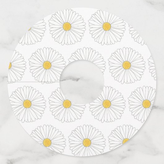 デイジーの花と庭のデザイン デイジー ガーデンパーティー フラワーデザイン ワイングラスタグ (裏面)