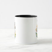 デイジーの花と水彩の蝶 マグカップ (中央)