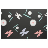 デイジーの花と蝶々 ファブリック (ファットクウォーター)
