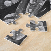 デイジーの花のぴかぴか光る雨低下 ジグソーパズル (側面)