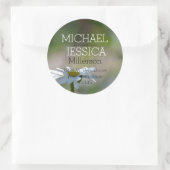 デイジーの花のアドパーソナライズされたレス ラウンドシール (バッグ)