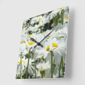 デイジーの花のインテリア時計デザイン スクエア壁時計 (傾斜)