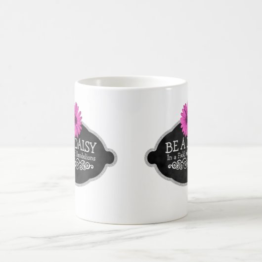 デイジーの花のガーリーで感動的な引用文のタイポグラフィ コーヒーマグカップ (中央)
