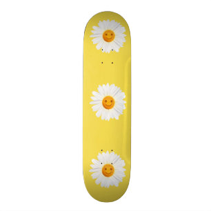 デイジーの花のスマイリーフェイス スケートボード