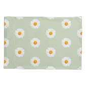 デイジーの花のスマイリーフェイス 枕カバー (裏面)
