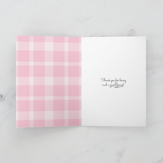 デイジーの花のピンクの感謝していプライドは友達に カード (内部)