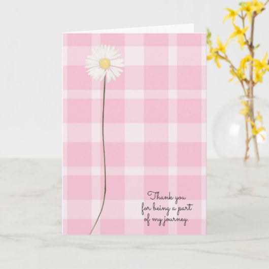 デイジーの花のピンクの感謝していプライドは友達に カード (黄色い花)