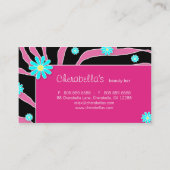デイジーの花の名刺のシマウマのピンクのPB 名刺 (裏面)