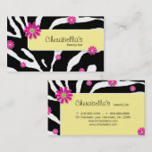 デイジーの花の名刺のシマウマの黄色BWP 名刺 (正面/裏面)