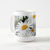 デイジーの花の成長する白 コーヒーマグカップ (正面左)