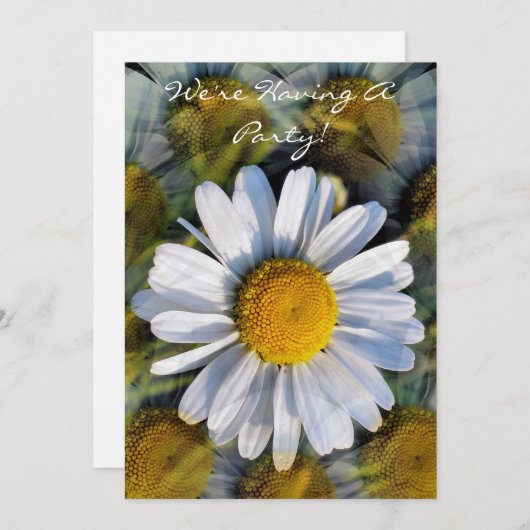デイジーの花の招待状 (正面/裏面)