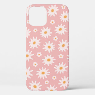 デイジーの花の継ぎ目のない模様。フローラ背景 iPhone 12ケース