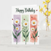 デイジーの花の誕生日カード カード (黄色い花)