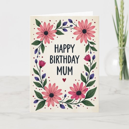 デイジーの花の誕生日カード カード (正面)