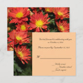 デイジーの花の返信カード ウェディングカード 招待状 (正面/裏面)