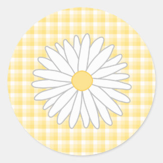 デイジーの花は黄色と白。 ラウンドシール