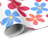 デイジーの花オンホワイト ラッピングペーパー (ロールコーナー)