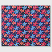 デイジーの花オン水玉模様 ラッピングペーパー (フラット)