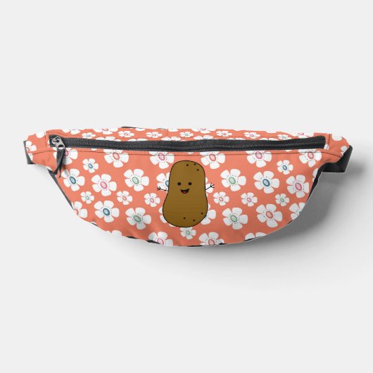 デイジーの花サーモンピンクブラウンポテト ファニーパック (レイダウン)