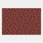 デイジーの花バーガンディ自然模様 ラッピングペーパーシート (正面3)