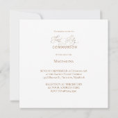 デイジーの花リースファーストホーリーコミュニオン 招待状 (裏面)