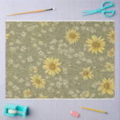 デイジーの花ヴィンテージephemeraパターン 薄葉紙 (クラフト)