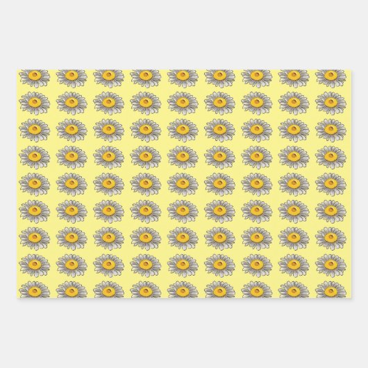 デイジーの花包み紙 ラッピングペーパーシート (正面)