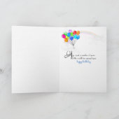 デイジーの花束と白く洗った木の上の蝶 カード (内部)